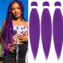 Ginger Golden Ombre Braiding Hair Pre Stretched Kanekalon Braiding Hair Box Braids Human Hair Extensions 26 inch