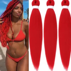 Ginger Golden Ombre Braiding Hair Pre Stretched Kanekalon Braiding Hair Box Braids Human Hair Extensions 26 inch