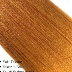 Ginger Golden Ombre Braiding Hair Pre Stretched Kanekalon Braiding Hair Box Braids Human Hair Extensions 26 inch