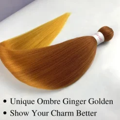 Ginger Golden Ombre Braiding Hair Pre Stretched Kanekalon Braiding Hair Box Braids Human Hair Extensions 26 inch