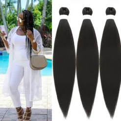 Ginger Golden Ombre Braiding Hair Pre Stretched Kanekalon Braiding Hair Box Braids Human Hair Extensions 26 inch