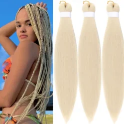 Ginger Golden Ombre Braiding Hair Pre Stretched Kanekalon Braiding Hair Box Braids Human Hair Extensions 26 inch