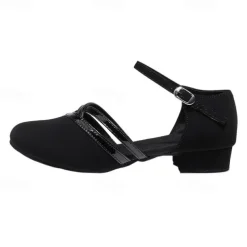 Girls' Black Dance Shoes with Adjustable Straps - Comfortable Performance Shoes for Ballet, Jazz, and Modern Dance