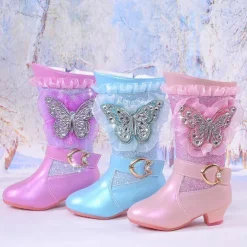 Girls' Boots Casual Boots Dress Shoes Mid-Calf Boots Bootie Leather Breathability Non-slipping Height-increasing Princess Shoes Big Kids(7years +) Little Kids(4-7ys) Gift Daily Walking Bowknot