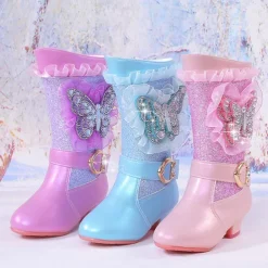 Girls' Boots Casual Boots Dress Shoes Mid-Calf Boots Bootie Leather Breathability Non-slipping Height-increasing Princess Shoes Big Kids(7years +) Little Kids(4-7ys) Gift Daily Walking Bowknot