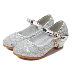 Girls' Cosplay Shoes Heels Glitters Cosplay Heel Cosplay Lolita Rubber PU Cosplay Big Kids(7years +) Little Kids(4-7ys) School Party Birthday Walking Shoes Outdoor Buckle Purple Rosy Pink Blue Fall