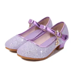 Girls' Cosplay Shoes Heels Glitters Cosplay Heel Cosplay Lolita Rubber PU Cosplay Big Kids(7years +) Little Kids(4-7ys) School Party Birthday Walking Shoes Outdoor Buckle Purple Rosy Pink Blue Fall