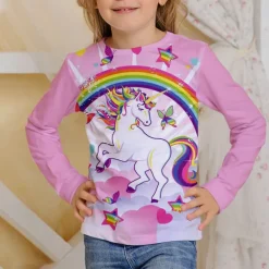 Girls' 3D Animal Cat T shirt Long Sleeve 3D Print Fall Winter Active Sports Fashion Kids 3-12 Years Outdoor Daily Regular Fit