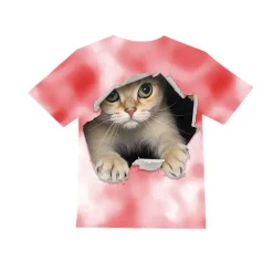 Girls' 3D Cat T shirt Short Sleeve 3D Print Summer Active Cute Polyester Kids 3-12 Years Outdoor Daily Regular Fit