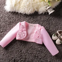 Girls' 3D Coat Long Sleeve Summer Spring Cute Kids 3-12 Years Formal Party Slim