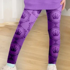 Girls' 3D Crown Sweatshirt & Legging Set Pink Long Sleeve 3D Print Spring Fall Active Fashion Daily Kids 3-12 Years Crew Neck Outdoor Vacation Date Regular Fit