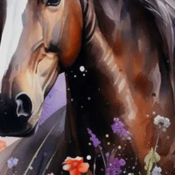 Girls' 3D Floral Horse Hoodie Pullover Long Sleeve 3D Print Spring Fall Active Fashion Cute Kids 3-12 Years Hooded Outdoor Casual Daily Regular Fit