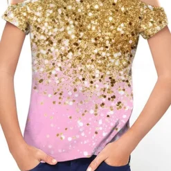 Girls' 3D Gradient T shirt Short Sleeve 3D Print Summer Spring Active Fashion Cute Kids 3-12 Years Outdoor Daily Regular Fit