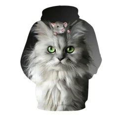 Girls' 3D Graphic Animal Cat Hoodie & Sweatshirt Long Sleeve 3D Print Active Kids School