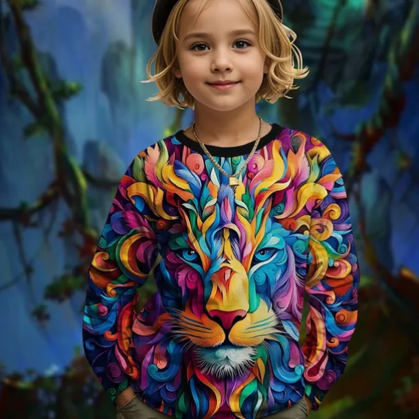 Girls' 3D Graphic Animal T shirt Tee Long Sleeve Spring Fall Fashion Basic Kids 4-12 Years Crew Neck Outdoor Casual Daily Regular Fit