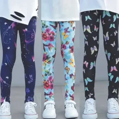 Girls' 3D Graphic Butterfly Pants Leggings Spring Fall Active Basic Kids 4-12 Years Outdoor Casual Daily Regular Fit