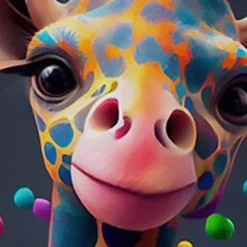 Girls' 3D Graphic Cartoon Giraffe T shirt Tee Short Sleeve 3D Print Summer Spring Active Fashion Cute Kids 3-12 Years Outdoor Casual Daily Regular Fit