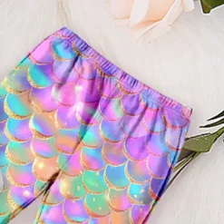 Girls' 3D Graphic Cartoon Mermaid Sweatshirt & Sweatpants Set Clothing Set Pink Long Sleeve 3D Print Fall Winter Active Fashion Daily Kids 3-12 Years Outdoor Vacation Date Regular Fit