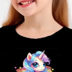 Girls' 3D Graphic Cartoon Unicorn Dress Long Sleeve 3D Print Summer Fall Vacation Sports & Outdoor Daily Cute Casual Beautiful Kids 3-12 Years Casual Dress A Line Dress Above Knee Regular Fit