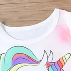 Girls' 3D Graphic Cartoon Unicorn Dress Sleeveless 3D Print Summer Spring Sports & Outdoor Daily Holiday Cute Casual Sweet Kids 3-12 Years Casual Dress A Line Dress Tank Dress Above Knee Polyester