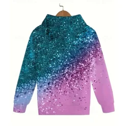 Girls' 3D Graphic Hoodie Long Sleeve Fall Winter Fashion Adorable Basic Kids 4-12 Years Hooded Outdoor Casual Daily Regular Fit