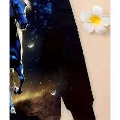 Girls' 3D Graphic Horse Hoodie Long Sleeve Spring Fall Fashion Streetwear Kids 4-12 Years Hooded Outdoor Casual Daily Regular Fit