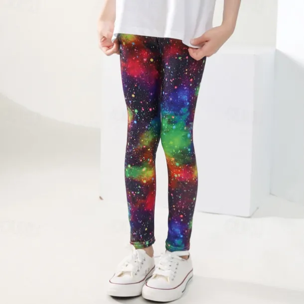 Girls' 3D Graphic Pants Leggings Summer Spring Active Basic Kids 4-12 Years Outdoor Casual Daily Regular Fit