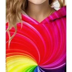 Girls' 3D Graphic Rainbow Hoodie Long Sleeve Fall Winter Fashion Adorable Basic Kids 4-12 Years Hooded Outdoor Casual Daily Regular Fit