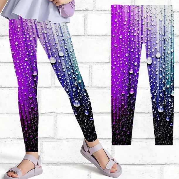 Girls' 3D Graphic Star Leggings Summer Spring Active Cute Streetwear Kids 3-12 Years Outdoor Street Sport Slim