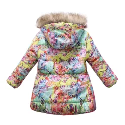 Girls' 3D Kids Puffer Jacket Butterfly Fox Coat Down Coat Puffer Jacket Long Sleeve Fall Winter Active Streetwear Kids 3-10 Years Vacation Street Regular Fit