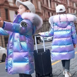 Girls' 3D Kids Puffer Jacket Letter Down Coat Puffer Jacket Long Sleeve Fall Winter Active Adorable Kids 4-13 Years Daily Regular Fit