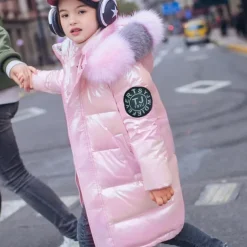 Girls' 3D Kids Puffer Jacket Letter Down Coat Puffer Jacket Long Sleeve Fall Winter Active Adorable Kids 4-13 Years Daily Regular Fit