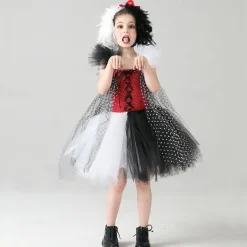 Girls' 3D Multi Color Dress Sleeveless Summer Spring Performance Party Gothic Halloween Custome Kids 4-12 Years A Line Dress Tulle Dress Knee-length Regular Fit