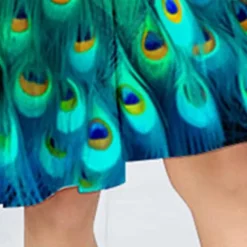 Girls' 3D Peacock Dress Long Sleeve 3D Print Fall Winter Vacation Sports & Outdoor Daily Cute Casual Beautiful Kids 3-12 Years Casual Dress Swing Dress A Line Dress Above Knee Regular Fit