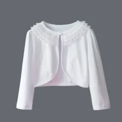 Girls' 3D Plain Coat Long Sleeve Summer Spring Active Cute Kids 2-12 Years Street Daily Regular Fit