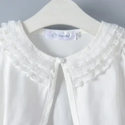 Girls' 3D Plain Coat Long Sleeve Summer Spring Active Cute Kids 2-12 Years Street Daily Regular Fit