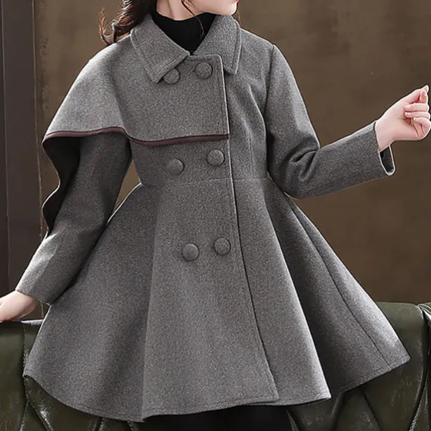 Girls' 3D Plain Coat Long Sleeve Fall Winter Active Cute Streetwear Kids 3-12 Years Vacation Street Regular Fit