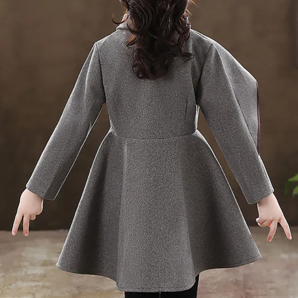 Girls' 3D Plain Coat Long Sleeve Fall Winter Active Cute Streetwear Kids 3-12 Years Vacation Street Regular Fit