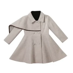 Girls' 3D Plain Coat Long Sleeve Fall Winter Active Cute Streetwear Kids 3-12 Years Vacation Street Regular Fit