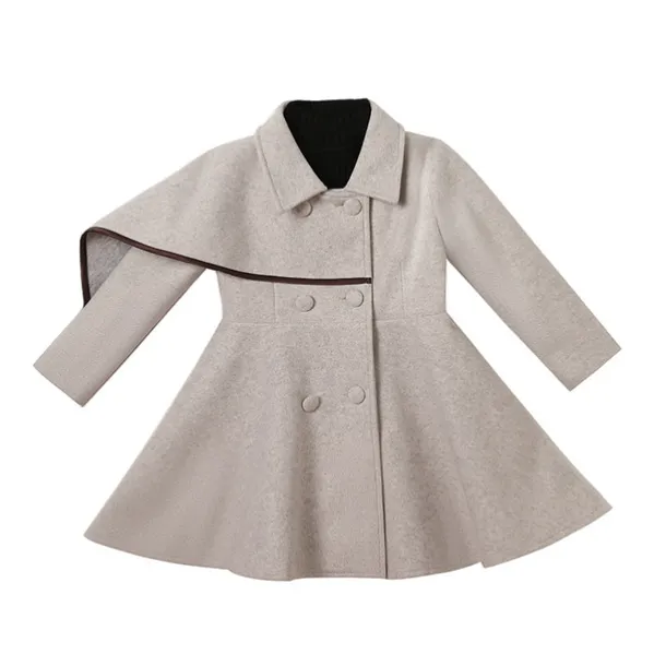 Girls' 3D Plain Coat Long Sleeve Fall Winter Active Cute Streetwear Kids 3-12 Years Vacation Street Regular Fit