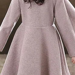 Girls' 3D Plain Coat Long Sleeve Fall Winter Active Cute Streetwear Kids 3-12 Years Vacation Street Regular Fit