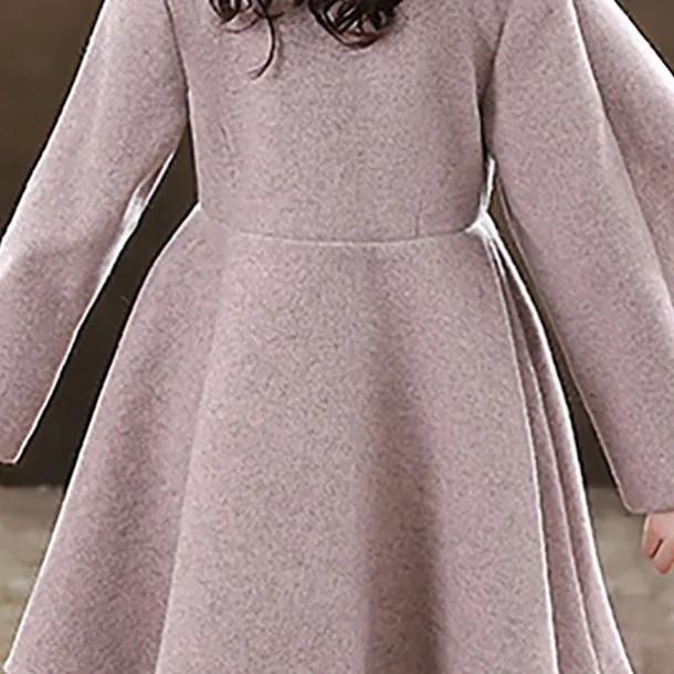 Girls' 3D Plain Coat Long Sleeve Fall Winter Active Cute Streetwear Kids 3-12 Years Vacation Street Regular Fit