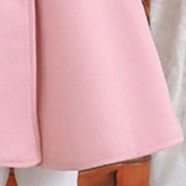 Girls' 3D Plain Coat Long Sleeve Fall Winter Cute Adorable Kids 3-12 Years Daily Regular Fit