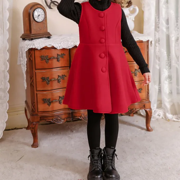 Girls' 3D Plain Coat Long Sleeve Fall Winter Cute Adorable Kids 3-12 Years Daily Regular Fit