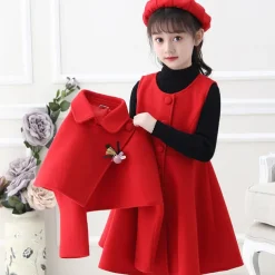 Girls' 3D Plain Coat Long Sleeve Fall Winter Cute Adorable Kids 3-12 Years Daily Regular Fit