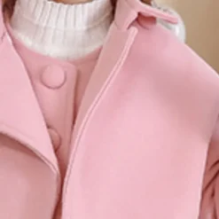 Girls' 3D Plain Coat Long Sleeve Fall Winter Cute Adorable Kids 3-12 Years Daily Regular Fit