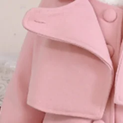 Girls' 3D Plain Coat Long Sleeve Fall Winter Cute Adorable Kids 3-12 Years Daily Regular Fit