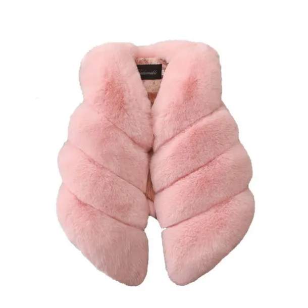 Girls' 3D Plain Vest Sleeveless Winter Active Cute Kids 2-8 Years Regular Fit