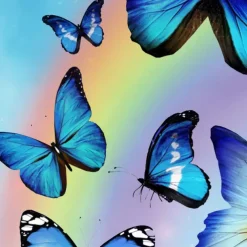 Girls' 3D Rainbow Butterfly T shirt Long Sleeve 3D Print Fall Active Kids 4-12 Years Regular Fit