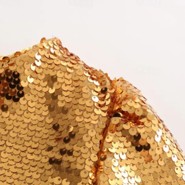 Girls' 3D Sequin Coat Long Sleeve Summer Spring Active Cute Kids 3-12 Years Street Daily Regular Fit